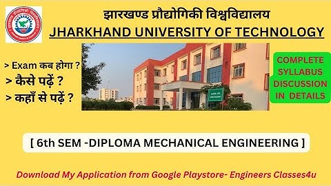 Jharkhand Polytechnic 6th Sem Syllabus Discussion I JUT I Mechanical 5th Sem JUT I Er Vikas Sir I