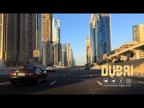 #Dubai Downtown Jabel Ali to World Trade Centre | An evening drive | دبي، الإمارات  #UAE