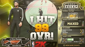 I HIT 99 OVERALL AND BECAME A DEMIGOD ON NBA 2K20! MY BUILD IS UNSTOPPABLE NBA 2K20!