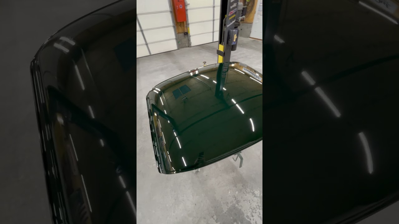 Fresh British Racing Green TR4 roof