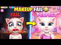 Makeup Fail 😂 to Perfect Glow Up 😱 | Talking Angela 2 Makeover Transformation