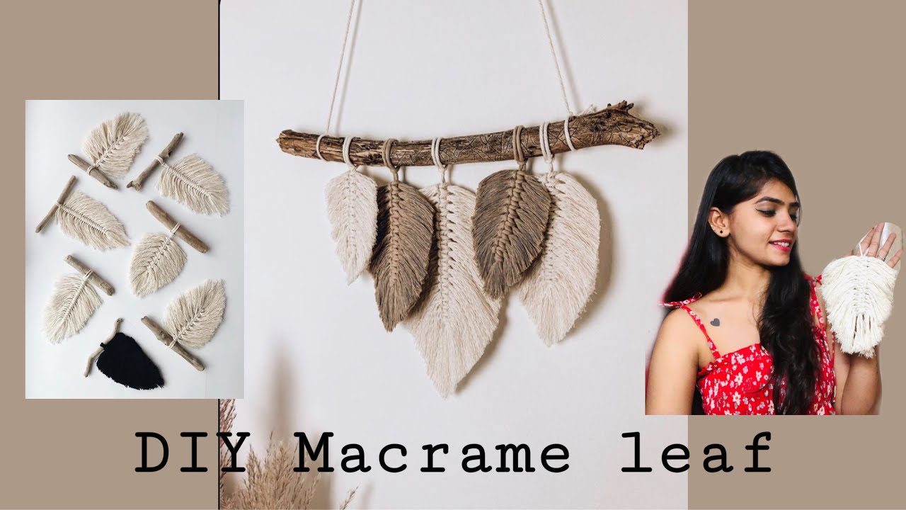 How to make a Macrame Leaf | DIY macrame leaf | DIY macrame feathers ...