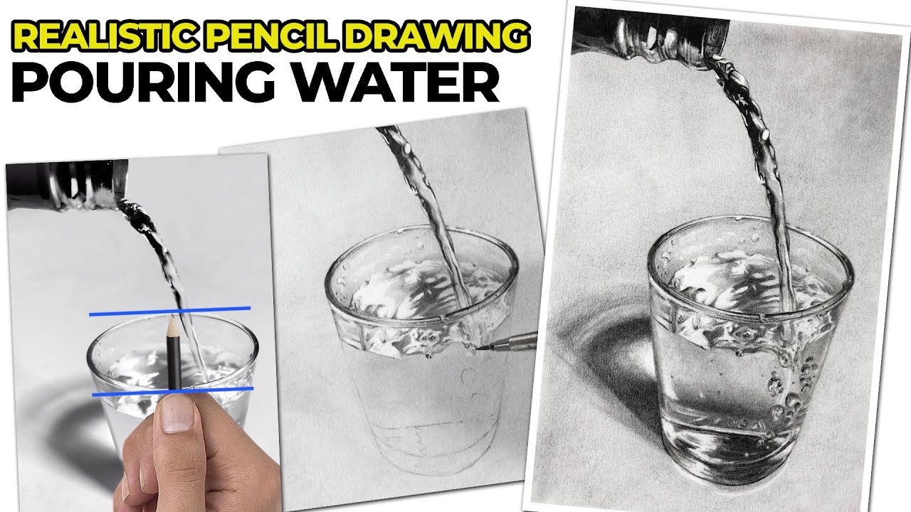 hyperrealism drawing water