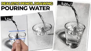 Realistic Pencil Drawing - How to Draw Flowing Water