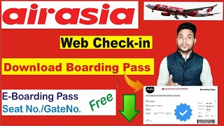 How To Download Boarding Pass Of Air Asia || airasia web check-in boarding pass || E boarding pass
