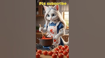 🐱🔪 The Cat Chef Scared Her Neighbor?! 😱 #shorts #youtubeshorts #ai #cats #funny