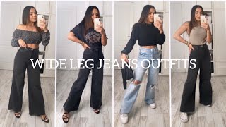 Wide leg jeans outfits/ Looks con Jeans Wide Leg/ How to style wide leg  jeans - YouTube