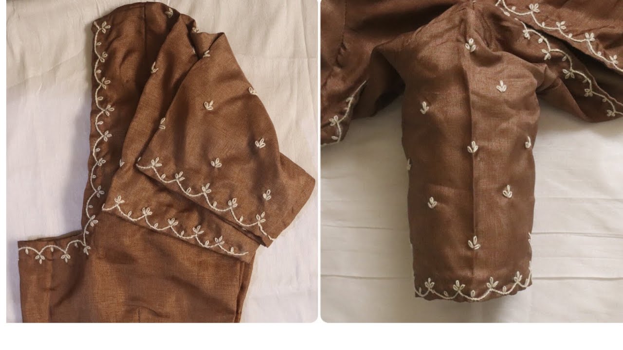 Very easy hand embroidery on stitched blouse❇️❇️❇️