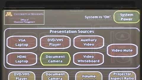 Classroom Projection System Video Guide: Using a Document Camera
