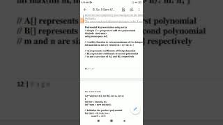 B Sc 2 sem 4 unit 1 Polynomial representation using array