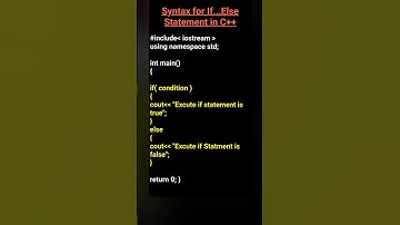 Syntax for If...Else Statement in C++ #ifelse #cpp #beginners