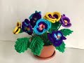 Анютины глазки в горшочке крючком на 8 марта , часть2 /Crocheted pansies in a pot on March 8, part 2