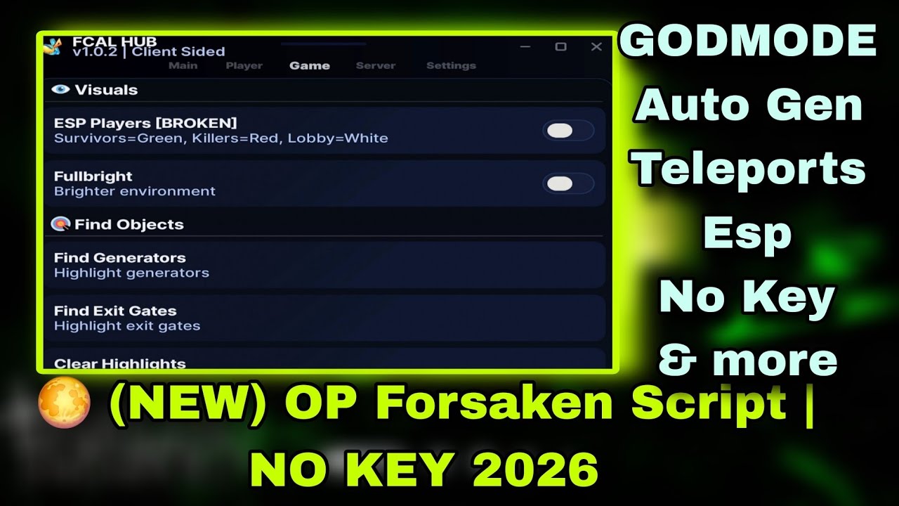 🌕 (NEW) OP Forsaken Script | Godmode, Auto Gen, Teleports, Esp & More (NO KEY 2026)