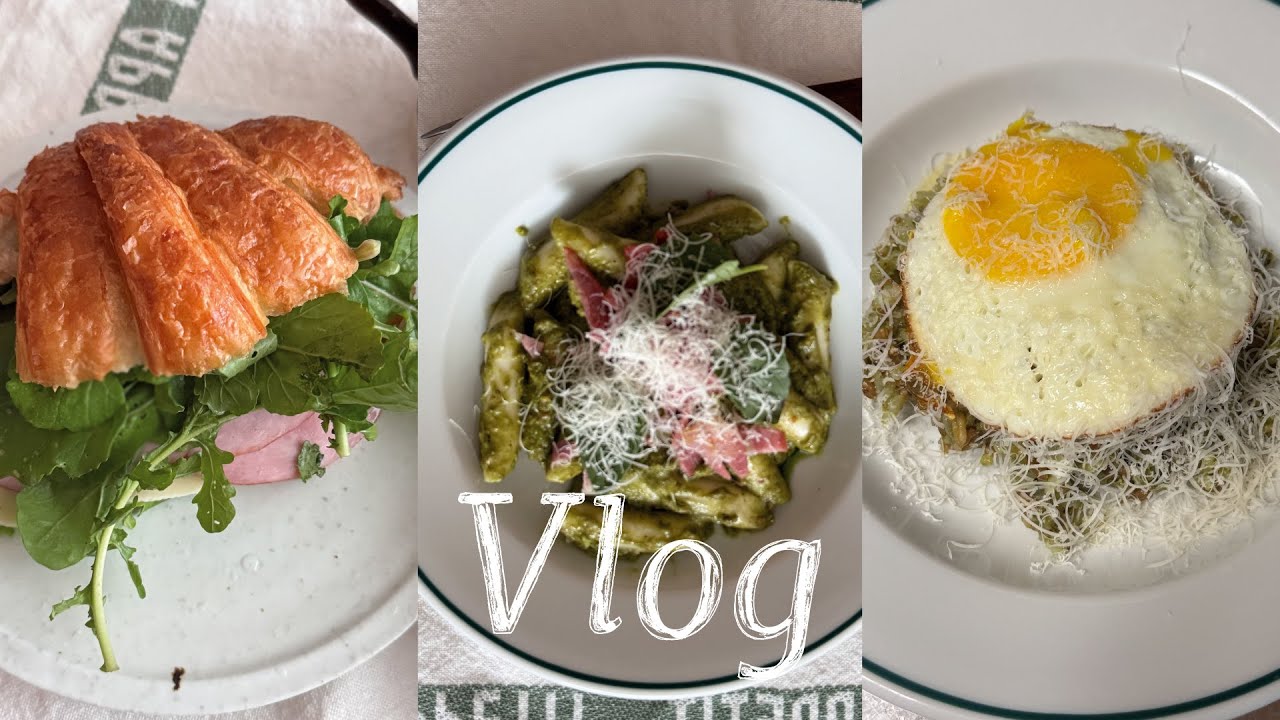 Vlog. 초간단 느좋 3분요리 레시피🥐🥗｜텃밭레시피,돈가스1등맛집,느좋카페