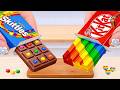Miniature Rainbow Cake Decorating 🍫🌈 ASMR Satisfying Rainbow KitKat Cake With Chocolate Skittles