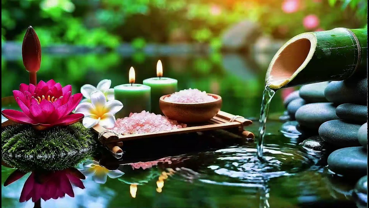 Relaxing Sleep Music with Bamboo Water Sounds 🌿Deep Healing Music for Calm Mind,Spa Ambience & Yoga