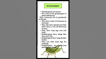 10 lines on Grasshopper/short paragraph on Grasshopper/Essay on Grasshopper in English/A insce