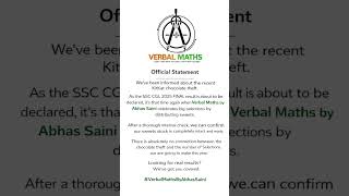 Official Statement #KitKat #KitkatTheft #trendingnow  #SSCCGL2025 #SelectionSeason #maths Wealth