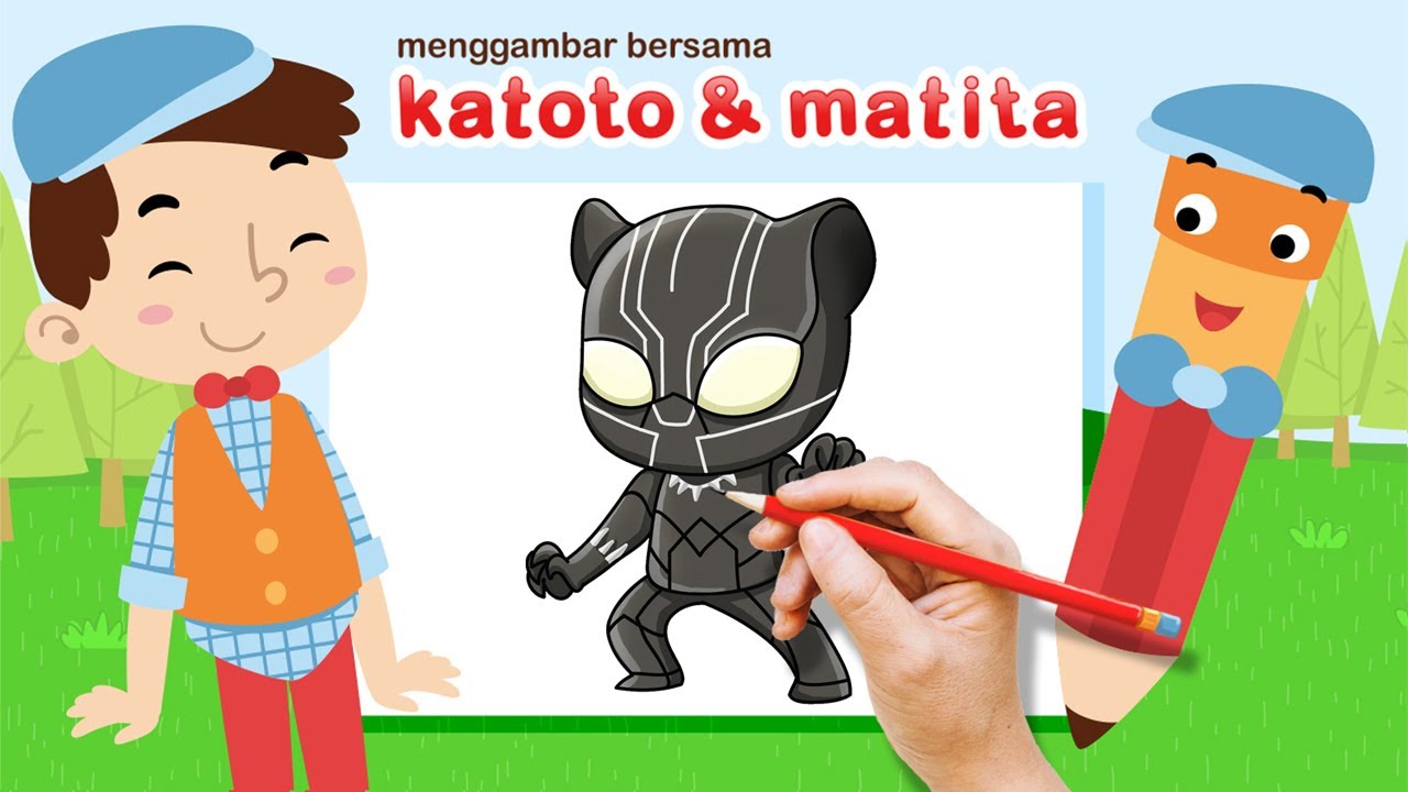 HOW TO DRAW BLACK PANTHER THE AVENGERS CHIBI Cara Menggambar Chibi