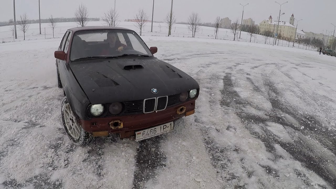 Первый зимний дрифт на BMW e30 2.5 m54 2017г