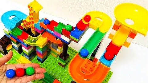 Marble Run ASMR☆Satisfying Building Blocks Summary Long Video Colorful Coasters 10 min