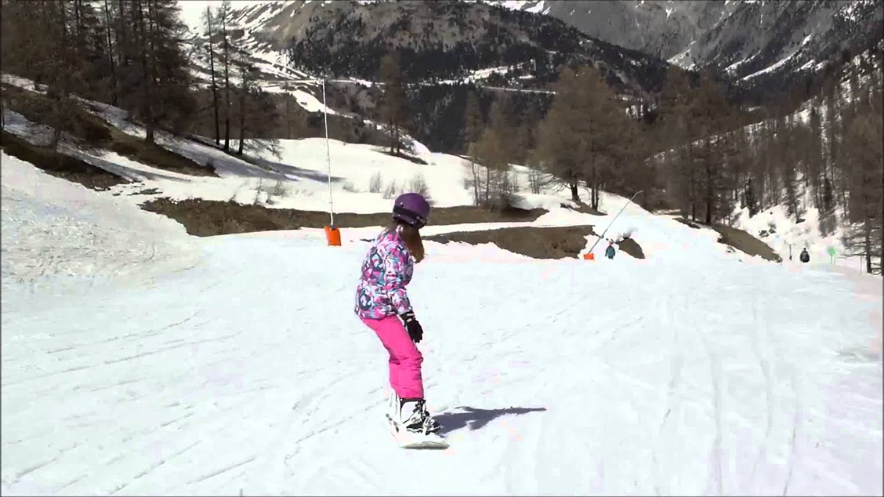 Montgenèvre 2014 Marinne débute en snowboard YouTube