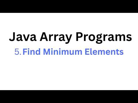 Java Array Program #5: Find Minimum Element in Array | Java Programming