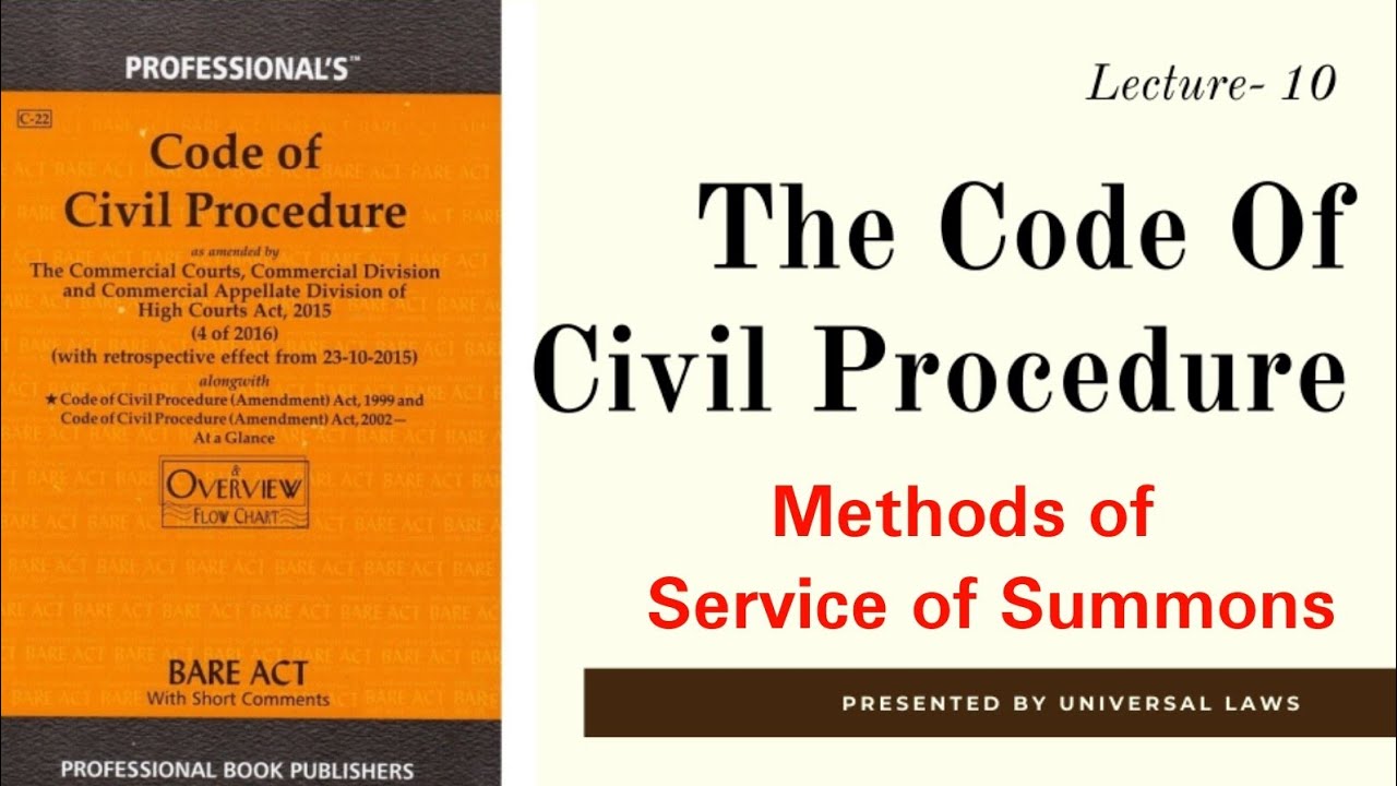 CPC Order 5 ||Modes of Service of Summons|| Lecture 10 ||
