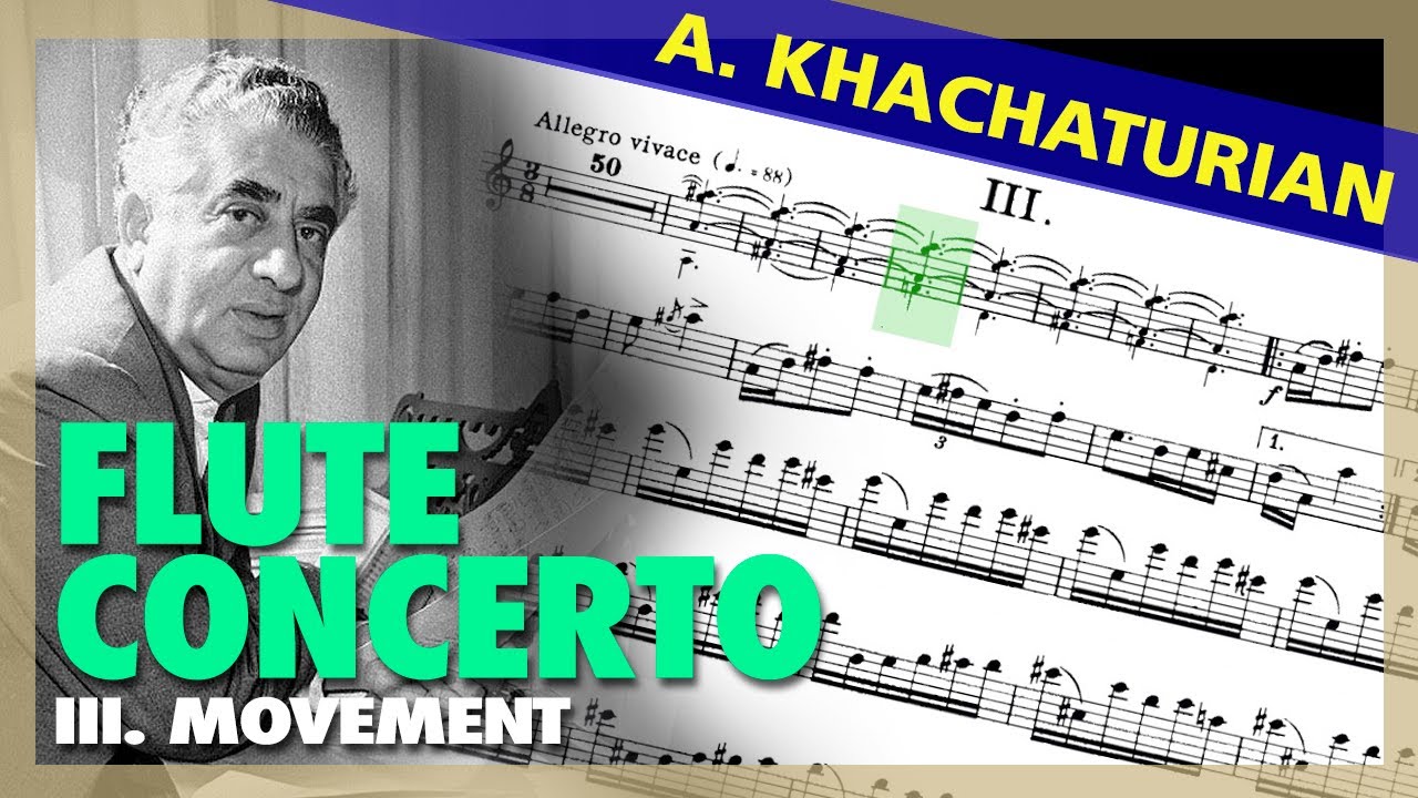 🎼KHACHATURIAN FLUTE Concerto [3. Mvt.] [Sheet Music Scrolling