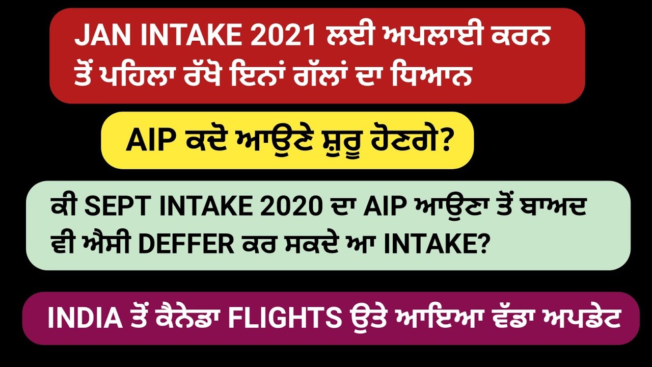 things should keep in mind before apply for jan intake canada 2021