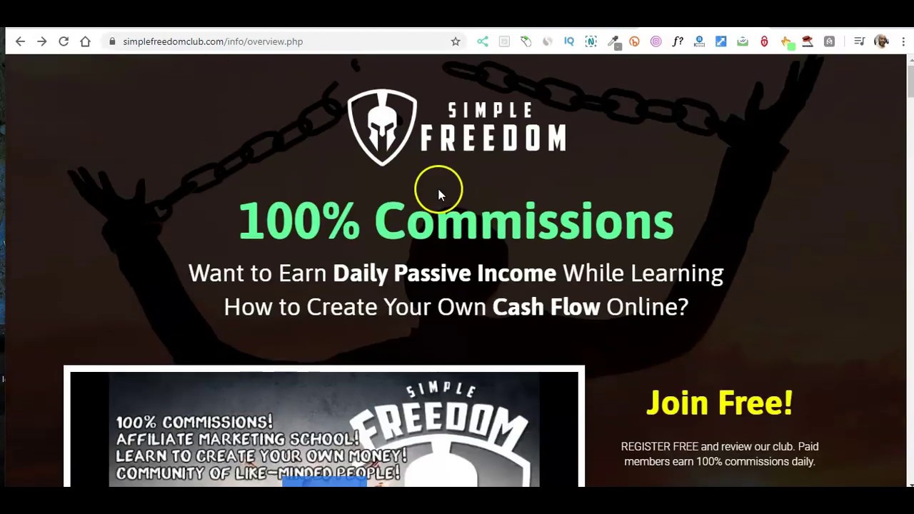 Simple Freedom Club | Join Free and Get Affiliate Marketing Training While Earning 100% Commissions.