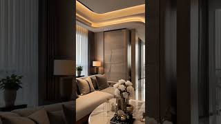 Ultra Luxury Living Room | Modern Marble Wall & Elegant Lighting
