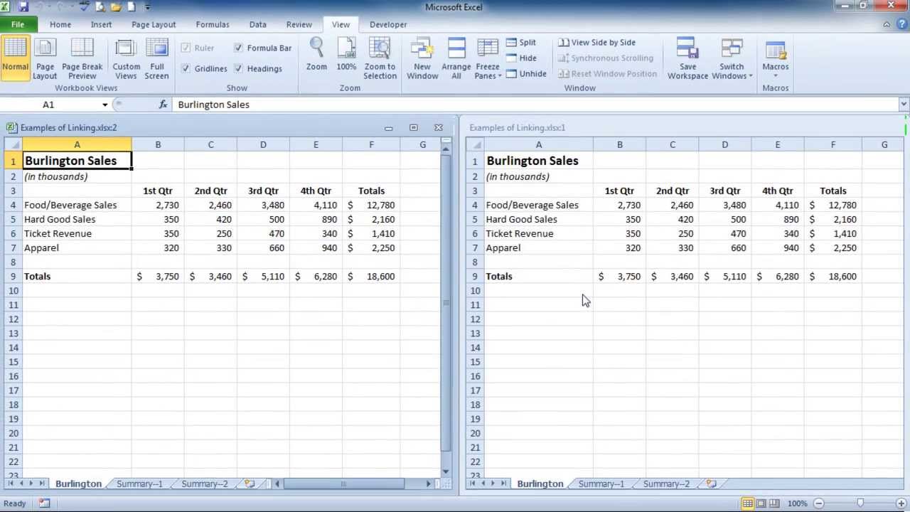 Excel Link Data From Multiple Worksheets