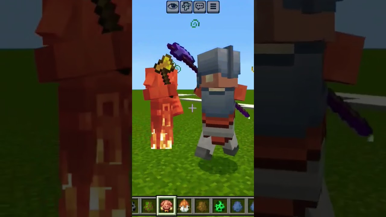 villager long axe vs piglin!! Amazing fight mod mobs in Minecraft