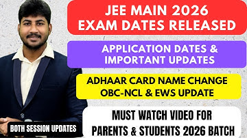 🛑JEE MAINS 2026|Examendata & Updates|OBC-NCL & EWS Certificaat|Adhaar Kaartnaam Update|Dineshprabhu