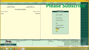 Backup/Restore Company in tally.Erp9(Hindi)