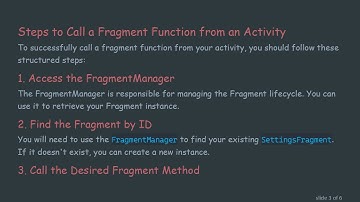 How to Call a Fragment Function from an Activity in Android