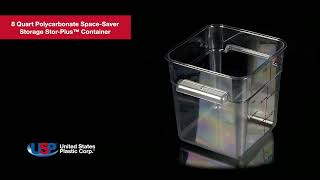 8 Quart Polycarbonate Space-Saver Storage StorPlus™ Container| U.S. Plastic Corporation®