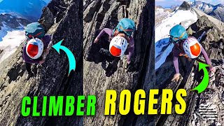 Climber Conquering Rogers Pass During a Dome Ridge Climb