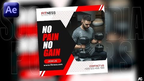 After Effects Beginner Tutorial - Social Media Poster Design - No Plugins