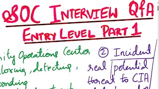 Entry level SOC Analyst Interview Questions and Answers for Freshers | Part 1| SOC Interview Q&A
