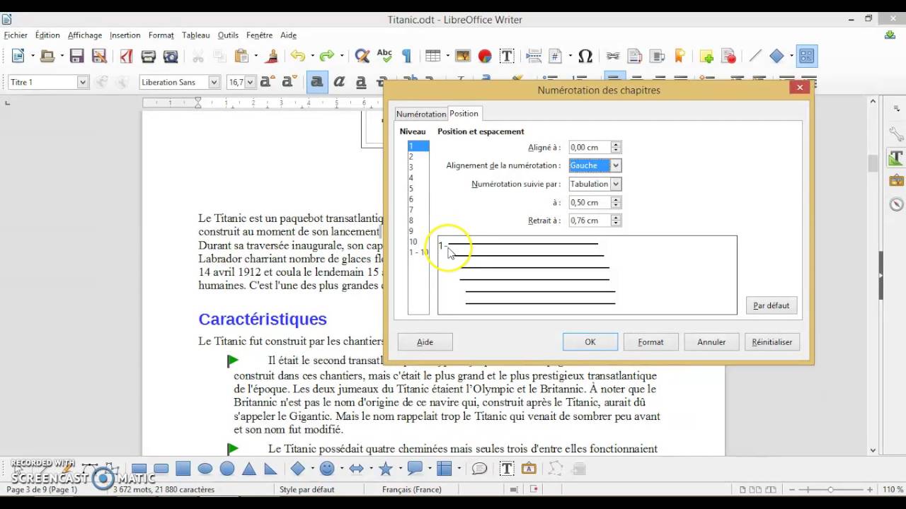 Numéroter Les Pages Libre Office Sauter La Page De Garde LIbreOffice 5. Writer. Séance 2. Tuto 5 Numérotation des chapitres pour