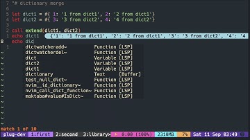 Vimscript Tutorial: Dictionary ( merge 2 dictionaries )