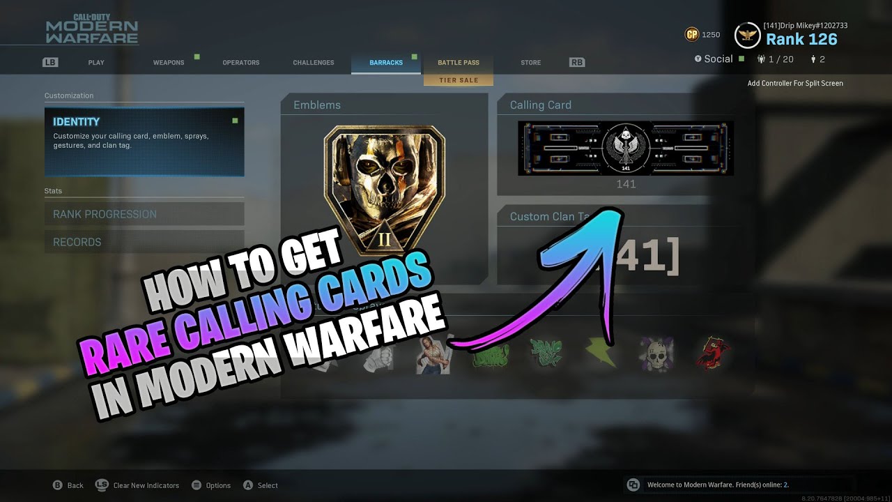 New Modern Warfare Secret Calling Cards How To Get Rare Calling Cards In Mw Glitch Mw Glitches Youtube