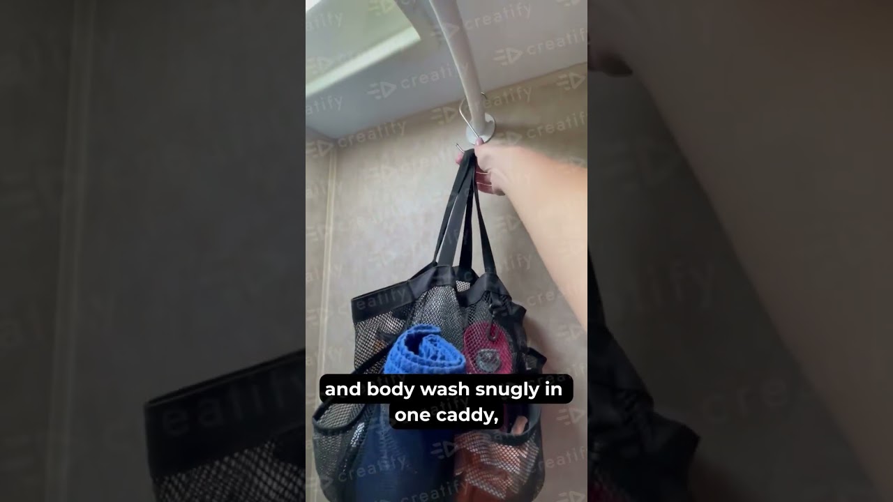 F color Mesh Shower Caddy Portable, Upgrade Deeper 7 Pockets Shower Bag Basket Tote for College Dorm