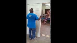 How to assemble removable doors on a wall. Design by Mr. Wilson and Mr. McNab Freeport GB The Bahamas..