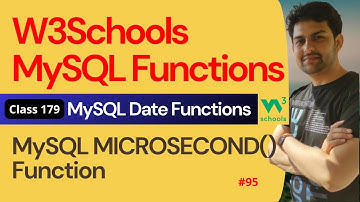 MySQL Functions | MySQL Date Functions - MySQL MICROSECOND() Function #95 | 179. W3Schools SQL