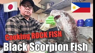 Black SCORPION FISH | Cooking ROCK FISH | Filipino Single Father in Japan