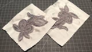 Applique lace to fabric