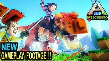 ✔️PIXARK NEW GAMEPLAY FOOTAGE!! TAMING, BUILDING & MORE!! PIXARK New Survival Game!!